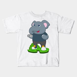 Elephant Bodybuilding Dumbbell Kids T-Shirt